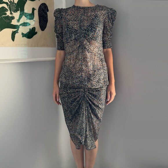 Isabel Marant x H&M Printed Silk Gathered Skirt, size 6 (fits size 2!!) - Picture 8 of 10